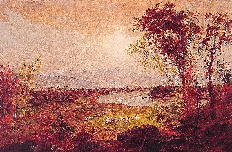 Jasper Francis Cropsey A Bend in the River Spain oil painting art